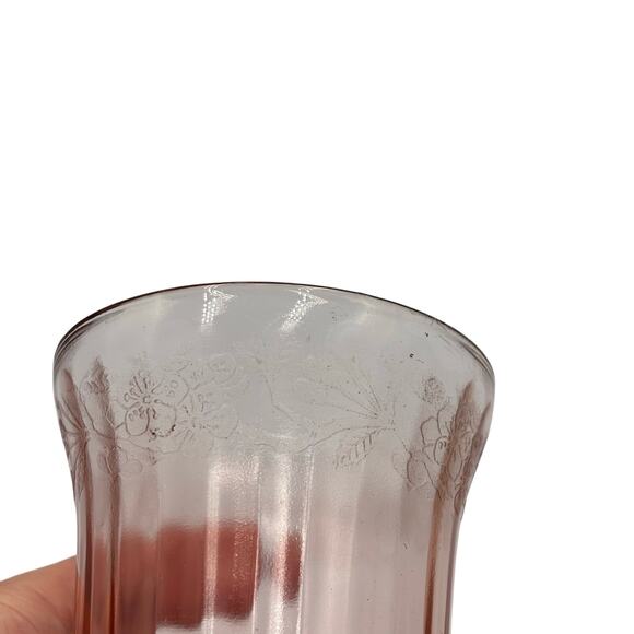 Jeannette Depression Glass Cherry Blossom Pink Tumbler - Picture 4 of 6